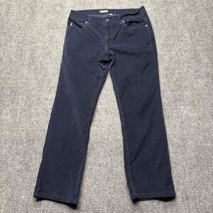 Stio Rivet Cord Corduroy Pants Mens 34S Navy Blue Organic Cotton Gusset Chino